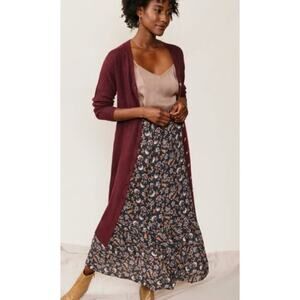 ABLE Catherine Maxi Skirt Bohemian Brown Black Vintage Floral Phoebe Buffay L
